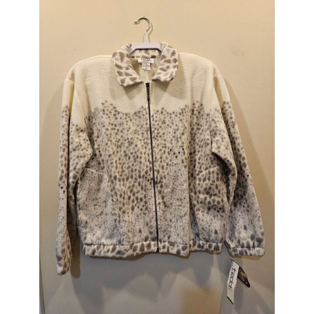 NWT Women's Teddi Petite Fleece Barn Jacket Full Zip Size PM Shoulder‎ Pads